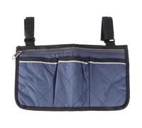 Pochette Latérale pour Fauteuil Roulant 3 Compartiments Frontaux | Tissu Polyester Taffeta, Fermeture Zippée, Sangle Auto-agrippante, pour Déplacements et Consultations Médicales