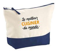 Pochette Le Meilleur Cuisinier du Monde | Pouch | Idée Trousse Toilette Maquillage Cadeau Anniversaire Fête Original Famille Travail Départ Collègue Retraite