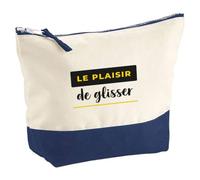 Pochette Le Plaisir de Glisser - Pouch - Idée Pochette Rangement Cadeau Anniversaire Fête Original Famille Travail Départ Collègue Retraite Noël. - Noir&Jaune - 4