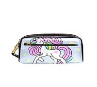 Pochette Licorne De Dessin Animé avec des Étoiles Trousse Grande Capacité Trousse Scolaire Robuste Sac Porte-Stylo pour Scolaires Collège Adulte