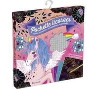 Pochette licornes - Pochette avec 2 cartes à gratter phosphorescentes, 2 cartes à pailleter et métalliser et 3 cartes de 300 mosaïques - À partir de 6 ans
