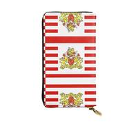 Pochette longue (19,1 x 10,4 cm) avec drapeau du Sénat de Brême en cuir à fermeture éclair avec plusieurs compartiments, grande capacité, un bon cadeau pour vos amis