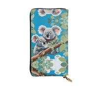Pochette longue (19,1 x 10,4 cm), deux jolis koalas en cuir à fermeture éclair avec plusieurs compartiments de grande capacité, un bon cadeau pour vos amis