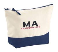Pochette Ma Tranquillite - Pouch - Idée Pochette Rangement Cadeau Anniversaire Fête Original Famille Travail Départ Collègue Retraite Noël. - Bleu&Rose - 1
