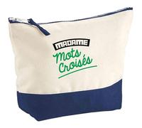 Pochette Madame Mots croisés | Pouch | Idée Trousse Toilette Maquillage Cadeau Anniversaire Fête Original Famille Travail Départ Collègue Retraite