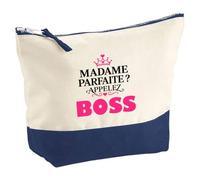 Pochette Madame Parfaite Boss - Pouch - Idée Pochette Rangement Cadeau Anniversaire Fête Original Famille Travail Départ Collègue Retraite Noël.