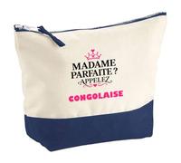 Pochette Madame Parfaite Congolaise - Pouch - Idée Pochette Rangement Cadeau Anniversaire Fête Original Famille Travail Départ Collègue Retraite Noël.