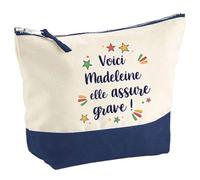 Pochette Madeleine Elle Assure Grave ! | Trousse Grand Format Maquillage Make-up Toilette Cadeau Fête des Mères Anniversaire Soeur Noël Tata Marraine