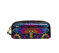 Pochette Mandalas Pai-Sley Motif Soleil Libellule Trousse Scolaire Grande Capacité Sac À Crayons Durable Papeterie Organisateur pour Adolescent Adulte Garçon