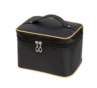 Pochette Maquillage Portable Travel Wash Bag Female Transparent Waterproof Makeup Storage Pouch Large Capacity Cosmetic Organizer Beauty(Gold Black)