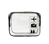 Pochette Maquillage Portable Travel Wash Bag Female Transparent Waterproof Makeup Storage Pouch Large Capacity Cosmetic Organizer Beauty(Black no Strap)