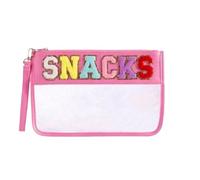 Pochette Maquillage Sacs à goûter à Motifs de Lettres Tendance, Trousse de Maquillage colorée Mignonne, Pochette de Rangement à Fermeture éclair, for Femmes et Filles Fille(Light Pink)