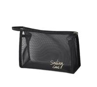 Pochette Maquillage Simple Black Mesh Makeup Case Organizer Storage Pouch Casual Zipper Toiletry Wash Bags Make Up Women Travel Cosmetic Bag Package(Type D)