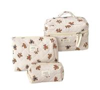 Pochette Maquillage Trousse de Maquillage Mignonne en Forme d'ours Bleu, Trousse de Voyage, Organiseur de cosmétiques Portable, Sac de Rangement Polyvalent for Les Voyages Trousse de Maquillage(Wit)