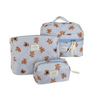 pochette maquillage Trousse de maquillage mignonne en forme d'ours bleu, trousse de voyage, organiseur de cosmétiques portable, sac de rangement polyvalent for les voyages trousse de maquillage(Blauw)