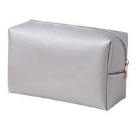 Pochette Maquillage Trousse de Maquillage Portable, Grande capacité, multifonctionnelle, Sac de Rangement octogonal, Rangement de cosmétiques Fille(Silver,Petit)