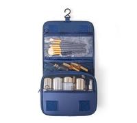 Pochette Maquillage Trousse de Toilette avec Crochet de Suspension, Trousse de Maquillage résistante à l'eau, Organisateur de Voyage for conteneurs de Grande Taille Trousse de Maquillage(Navy Blue)
