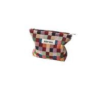 Pochette Maquillage Trousse de Toilette de Voyage à Carreaux for Sac à Main, Trousse de Maquillage à Motif écossais coloré avec Fermeture éclair for Voyage Sortie for étui Femme Trousse de Maquillage