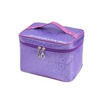 Pochette Maquillage Women's Makeup Bag Large Capacity Cosmetics Storage Foldable Toilet Wash Travel Essentials Handheld Cosmetic(Purple)