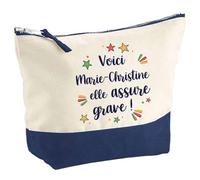 Pochette Marie-Christine Elle Assure Grave ! | Trousse Grand Format Maquillage Make-up Toilette Cadeau Fête des Mères Anniversaire Soeur Noël Tata Marraine