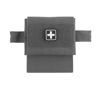 Pochette Médicale Tactique Micro Compacte, Petite Pochette IFAK Sac Compact de Kit de Traumatologie Ceinture MOLLE Sac de Premiers Secours à Déploiement Rapide avec Porte-Tourniquet(Gray)