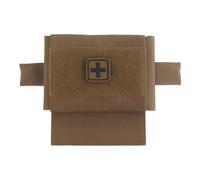 Pochette Médicale Tactique Micro Compacte, Petite Pochette IFAK Sac Compact de Kit de Traumatologie Ceinture MOLLE Sac de Premiers Secours à Déploiement Rapide avec Porte-Tourniquet(Brown)