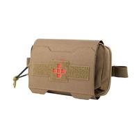Pochette Médicale Tactique MOLLE IFAK, Organisateur de Kit de Premiers Secours à Arrachement Rapide avec Identification Rouge Immédiate, Sac de Port Sous-Abdominal EMT(Brown)