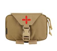 Pochette Médicale Tactique MOLLE IFAK, Organisateur de Kit de Premiers Secours à Arrachement Rapide avec Identification Rouge Immédiate pour Activités de Survie d'Urgence(Brown)