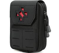 Pochette médicale tactique - Trousse de premiers secours et IFAK détachable | Compatible Molle | Nylon 1000D | Verrouillage par anneau en D (Black)