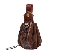 Pochette médiévale avec cordon de serrage, porte-monnaie, sac à dés, marron foncé