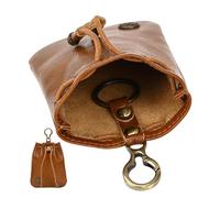 Pochette médiévale en cuir - Porte-monnaie médiéval en cuir - Sac à dés portable - Porte-clés vintage, accessoires de costume, rangement sécurisé pour les clés (9 x 11,5 cm) (noir, rouge foncé,