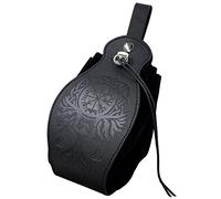 Pochette Médiévale en Faux Cuir, Sac de Ceinture Portable à Cordon de Serrage pour Reconstitution Historique, Taille Vintage pour Bijoux et Pièces de Monnaie (Phénix)