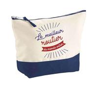 Pochette Meilleur routier du monde | Idée Cadeau pour Collègue Travail Retraite Trousse Grand Format Maquillage Toilette