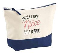 Pochette Meilleure nièce du Monde | Pouch | Idée Trousse Toilette Maquillage Cadeau Anniversaire Fête Original Famille Travail Départ Collègue Retraite