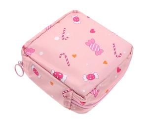 Pochette Menstruelle en Polyester Rose à Fermeture Éclair pour étudiantes | Rangement Discret des Protections Féminines, Format Pratique pour Paquet à Dos, Sorties, Voyage ou Kit de Couture