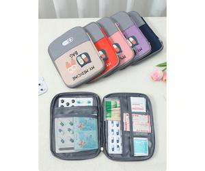 Pochette "Mon sac de médicaments" à motif de pilules, trousse de premiers soins compacte pour le camping, les voyages et la maison, petit sac à médicaments, pochette médicale pratique, trousse d'urgen