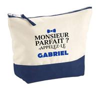 Pochette Monsieur Parfait Gabriel - Pouch - Idée Pochette Rangement Cadeau Anniversaire Fête Original Famille Travail Départ Collègue Retraite Noël.