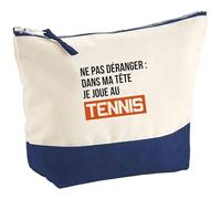 Pochette Ne Pas déranger dans ma tête Je Joue au Tennis | Pouch | Idée Trousse Toilette Maquillage Cadeau Anniversaire Fête Original Famille Travail Départ Collègue Retraite