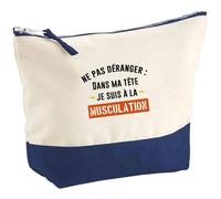 Pochette Ne Pas déranger dans ma tête Je suis à la Musculation | Pouch | Idée Trousse Toilette Maquillage Cadeau Anniversaire Fête Original Famille Travail Départ Collègue Retraite