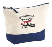 Pochette Ne Pas déranger dans ma tête Je suis au Triathlon | Pouch | Idée Trousse Toilette Maquillage Cadeau Anniversaire Fête Original Famille Travail Départ Collègue Retraite