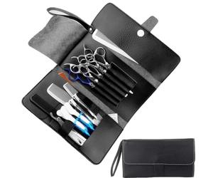 Pochette Noire Pour Ciseaux De Coiffeur, Pu Portable-Type Léger Sac De Rangement De Coiffure Coiffeur Ciseaux Case Pochette De Rangement Pour Ciseaux De Coiffure Trousse De Coiffure Pour Bureautique
