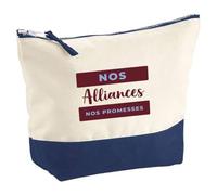 Pochette Nos Alliances Nos Promesses - Pouch - Idée Pochette Rangement Cadeau Anniversaire Fête Original Famille Travail Départ Collègue Retraite Noël. - Bordeaux&Gris - 4