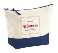 Pochette Nos Alliances Nos Promesses - Pouch - Idée Pochette Rangement Cadeau Anniversaire Fête Original Famille Travail Départ Collègue Retraite Noël. - Marron&Rouge - 3