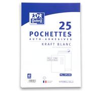 Pochette Oxford 229x324 x25 kraft blanc auto adhesive