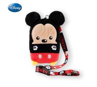 Pochette Peluche Disney Mickey Mouse avec Lanière - Produit Officiel, Accessoire Suspendu Doux, Rangement Portable pour Téléphone, Cadeau Dessin Animé