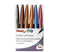 Pochette Pentel 6 Feutres pinceaux à pointe souple Multicolore E