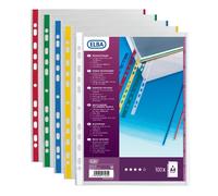 Pochette Perf Oxford Sach100 A4 PP9 Lisse Bord Colore Ast