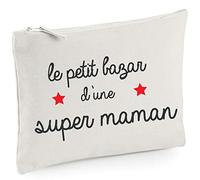 Pochette Petit Bazar d’une Super Maman Angora - cadeau maman original, pochette maman, idée cadeau fête des mères, petit cadeau femme
