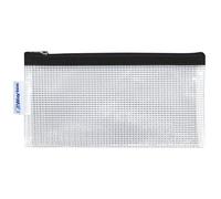 Pochette Plastique Transparente Sans Pvc Pour Documents Et Matériel 22 X 11 Cm Fermeture Éclair Zip Noir