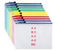 Pochette Plastique Zippée Pochettes à fermeture éclair, pochettes en maille, porte-documents, courrier, bureau, école, maison, voyage, rangement de papeterie(B6 Medium Thick)